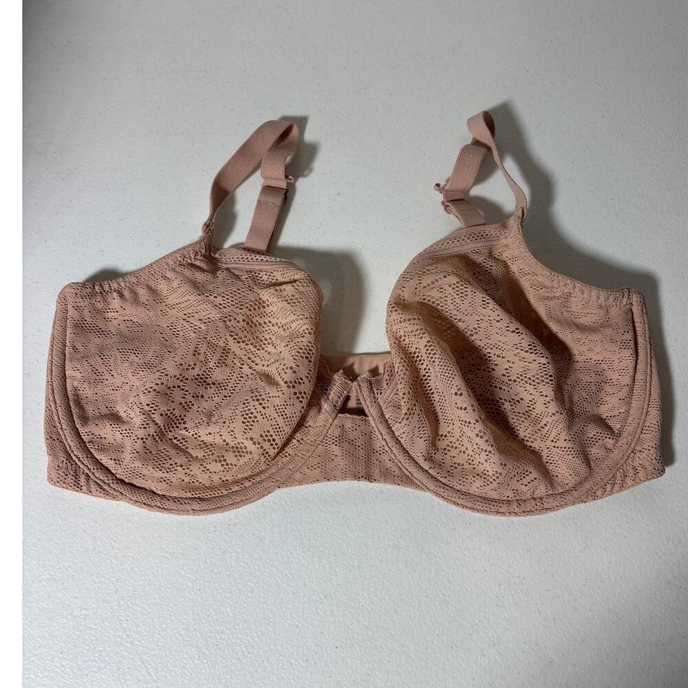 Soma Women's Size 34DDD Unlined Lace Eyelet Peach Underwire Bra